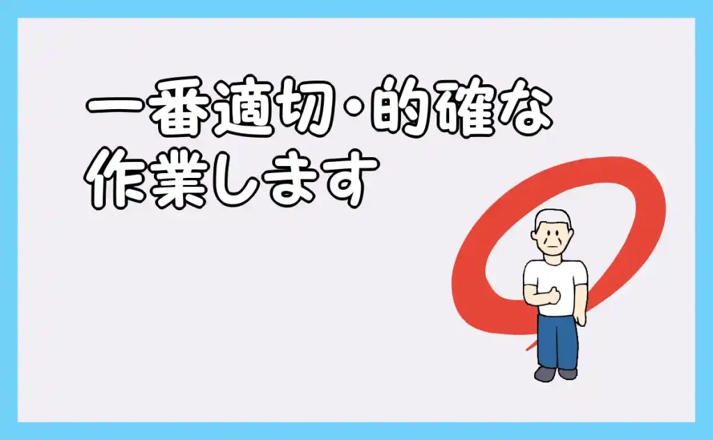 一番適切・的確な作業します
