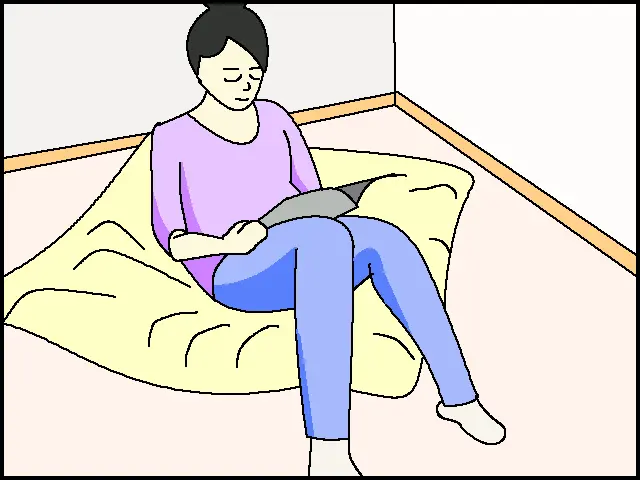 「リラックスして落ち着く自分」のイメージイラスト
