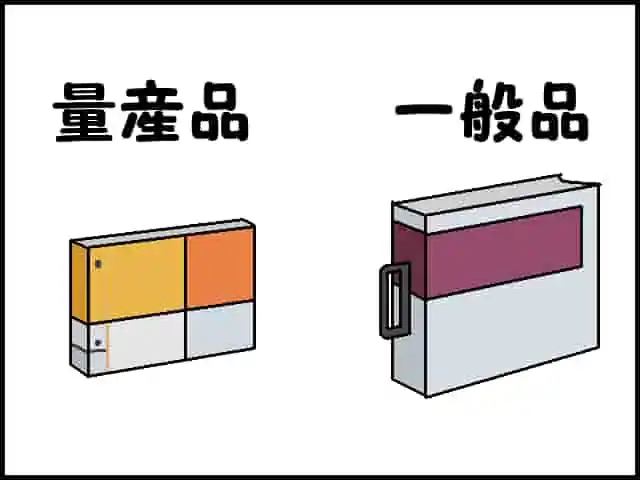 「量産品と一般品」のイメージイラスト
