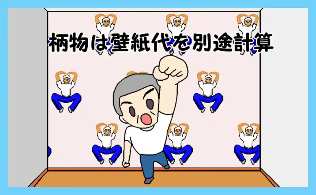 柄物は壁紙代を別途計算