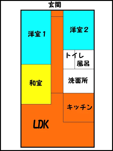 壁紙の貼り分けを表現した図