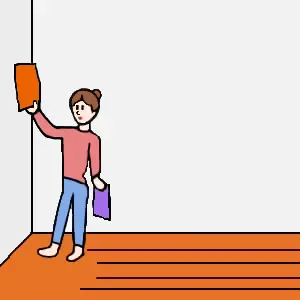 どのアクセントクロスが良いか考える人